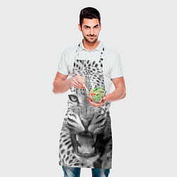 Фартук кулинарный Белый леопард, цвет: 3D-принт — фото 2