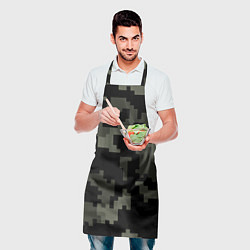 Фартук кулинарный Камуфляж пиксельный: черный/серый, цвет: 3D-принт — фото 2