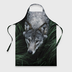 Фартук кулинарный Волк в траве, цвет: 3D-принт