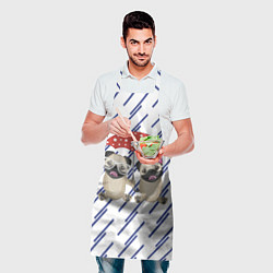Фартук кулинарный Мопсики под зонтом, цвет: 3D-принт — фото 2