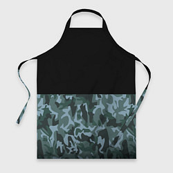 Фартук кулинарный Камуфляж: черный/синий, цвет: 3D-принт