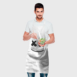 Фартук кулинарный Marshmello: White Face, цвет: 3D-принт — фото 2