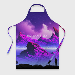 Фартук кулинарный No Man's Sky: Neon Mountains, цвет: 3D-принт