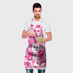Фартук кулинарный Marshmello: Pink Fashion, цвет: 3D-принт — фото 2