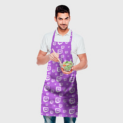 Фартук кулинарный Twitch: Violet Pattern, цвет: 3D-принт — фото 2