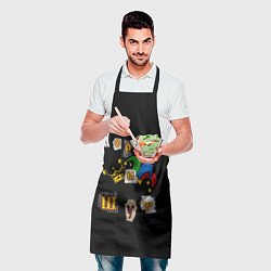 Фартук кулинарный Король и Шут Анархия спина, цвет: 3D-принт — фото 2