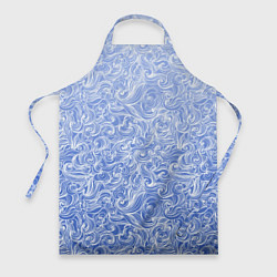 Фартук кулинарный Волны на голубом фоне, цвет: 3D-принт