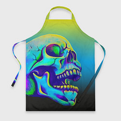 Фартук кулинарный Neon skull, цвет: 3D-принт