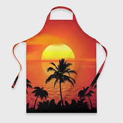 Фартук кулинарный Пальмы на фоне моря, цвет: 3D-принт