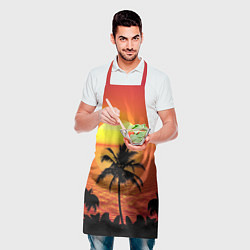 Фартук кулинарный Пальмы на фоне моря, цвет: 3D-принт — фото 2