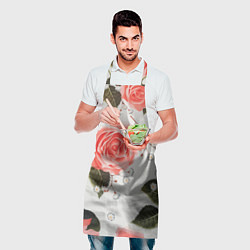 Фартук кулинарный Нежные розы, цвет: 3D-принт — фото 2