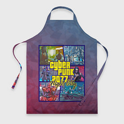 Фартук кулинарный Cyberpunk 2077 Night City, цвет: 3D-принт