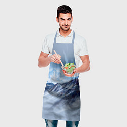 Фартук кулинарный Серо-голубые горы, цвет: 3D-принт — фото 2