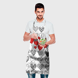 Фартук кулинарный Сердца, цвет: 3D-принт — фото 2