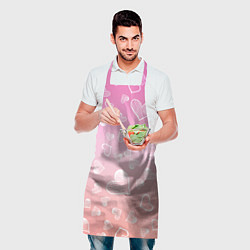 Фартук кулинарный Сердечки паттерн, цвет: 3D-принт — фото 2
