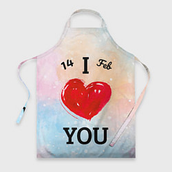 Фартук кулинарный Love you I, цвет: 3D-принт