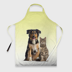 Фартук кулинарный Кошка и собака друзья, цвет: 3D-принт