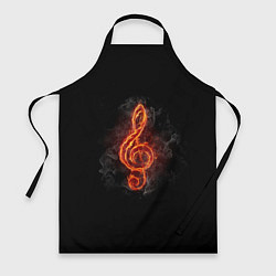 Фартук кулинарный Огненный скрипичный ключ, цвет: 3D-принт