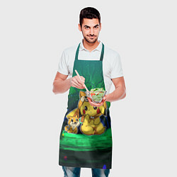 Фартук кулинарный Пикачу и корги, цвет: 3D-принт — фото 2