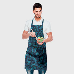 Фартук кулинарный Синий полигональный паттерн, цвет: 3D-принт — фото 2