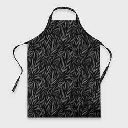 Фартук кулинарный Растительный орнамент черно-белый, цвет: 3D-принт