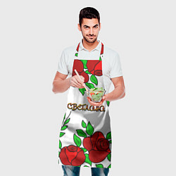 Фартук кулинарный Светлана в розах, цвет: 3D-принт — фото 2