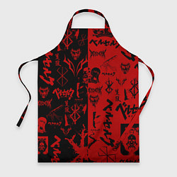 Фартук кулинарный BERSERK BLACK RED БЕРСЕРК ПАТТЕРН, цвет: 3D-принт