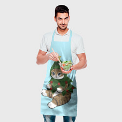 Фартук кулинарный Кот-ёлочка, цвет: 3D-принт — фото 2