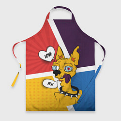 Фартук кулинарный Comics Пес Dog Love Yes, цвет: 3D-принт