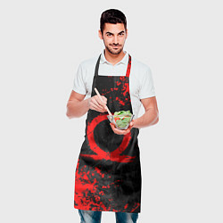 Фартук кулинарный GOD OF WAR LOGO RED, БРЫЗГИ КРАСОК, цвет: 3D-принт — фото 2