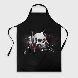 Фартук кулинарный Череп Красно-черный, цвет: 3D-принт