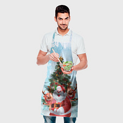 Фартук кулинарный Санта и олени, цвет: 3D-принт — фото 2