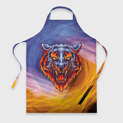 Фартук кулинарный Тигр в водно-огненной стихии, цвет: 3D-принт