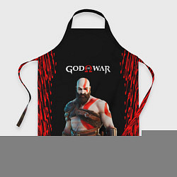 Фартук кулинарный God of War красные разводы, цвет: 3D-принт