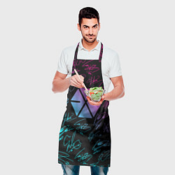Фартук кулинарный EXO BAND НЕОНОВЫЕ АВТОГРАФЫ, цвет: 3D-принт — фото 2