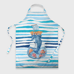 Фартук кулинарный Дельфин Море, цвет: 3D-принт