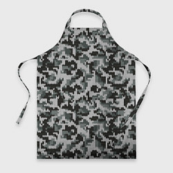 Фартук кулинарный Серый Вязаный Камуфляж, цвет: 3D-принт