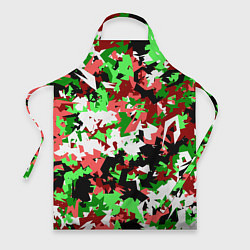 Фартук кулинарный Красно-зеленый камуфляж, цвет: 3D-принт