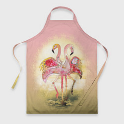 Фартук кулинарный Танец Любви 2 Фламинго, цвет: 3D-принт