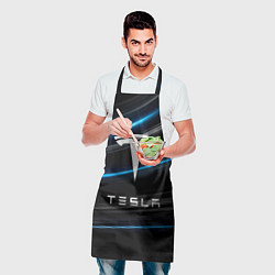 Фартук кулинарный Tesla - Неоновые полосы, цвет: 3D-принт — фото 2