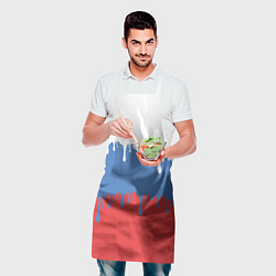 Фартук кулинарный Флаг России потёки, цвет: 3D-принт — фото 2