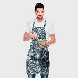 Фартук кулинарный Абстрактный узор в дудл стиле Рисунок от руки Лини, цвет: 3D-принт — фото 2