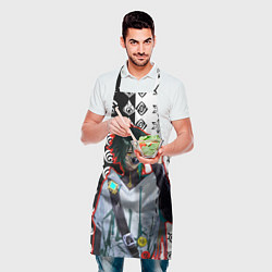 Фартук кулинарный Сяо модный парень Геншин импкт, цвет: 3D-принт — фото 2