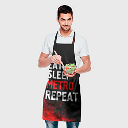 Фартук кулинарный Eat Sleep Metro Repeat Арт, цвет: 3D-принт — фото 2