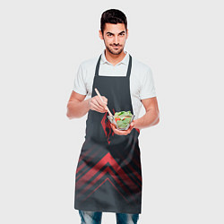 Фартук кулинарный Красный Символ Skyrim на темном фоне со стрелками, цвет: 3D-принт — фото 2