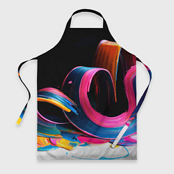 Фартук кулинарный Разноцветный мазки краски Абстракция Multicolored, цвет: 3D-принт