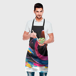 Фартук кулинарный Разноцветный мазки краски Абстракция Multicolored, цвет: 3D-принт — фото 2