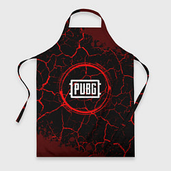 Фартук кулинарный Символ PUBG и краска вокруг на темном фоне, цвет: 3D-принт