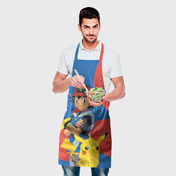 Фартук кулинарный Эш Кетчум с другом Покемоном, цвет: 3D-принт — фото 2