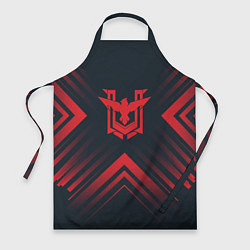 Фартук кулинарный Красный Символ Free Fire на темном фоне со стрелка, цвет: 3D-принт